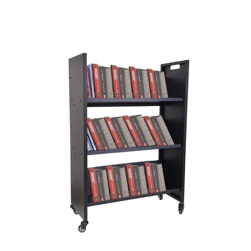 Fixturedisplays® Metal Book Cart Rooling Book Truck Library Book Cart